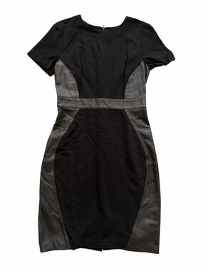 ANTONIO MELANI Black Faux-Leather Dress